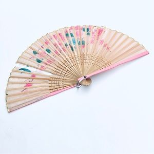 Vintage Hand Painted Silk Fan